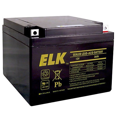 ELK Sealed Lead Acid Battery, 12 V 26Ah