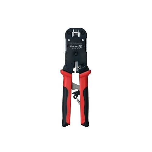 Simply45 S45-C100 RJ45 Crimp Tool Pass Through, Unshielded & Internal Ground Shielded