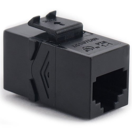 ICC IC107C6RBK Voice RJ11 Keystone Coupler with Pin 1-1 for HD Style, Black