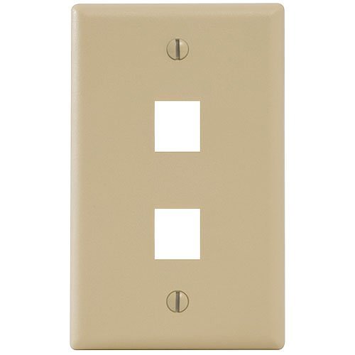 ICC IC107F2CIV Classic Faceplate with 2 Ports for EZ / HD Style in Single Gang, 25-Pack, Ivory