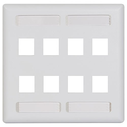 ICC 8-Port Double Gang Faceplate with Station ID