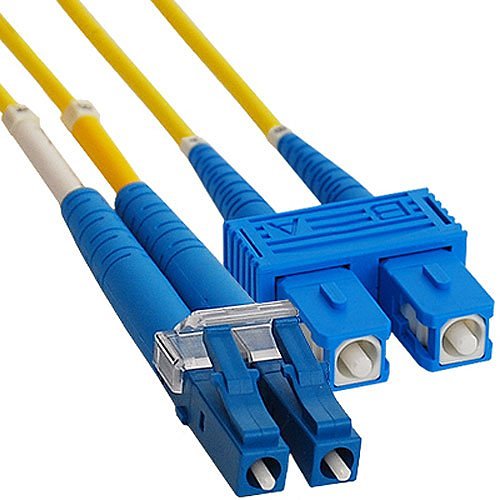 ICC ICFOJ2M501 LC-SC Duplex Singlemode 9/125 (OS1) Fiber Optic Patch Cable in Yellow, 1M