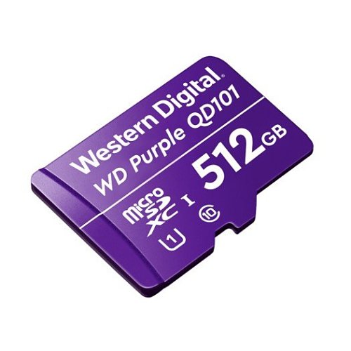 WD Purple SC QD101 512GB Smart Video Surveillance microSDXC Card, Ultra Endurance Up to 256 TBW