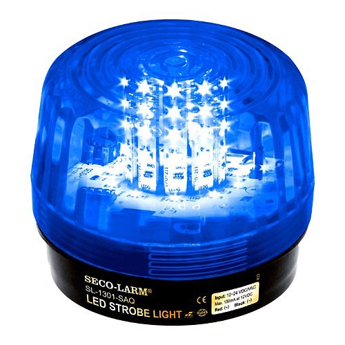 Enforcer LED Strobe Light, 54 LEDs, 100dB Siren, 10~24 VAC/VDC, Blue