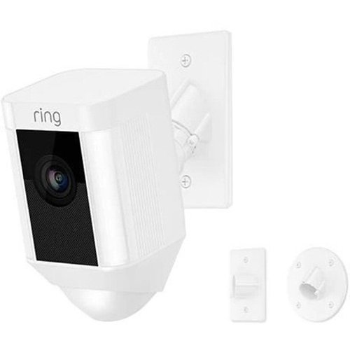 Ring Spotlight Cam Mount X, Hardwired Outdoor IP Security Camera with LED Spotlights and Siren, White (B082QK48NM)