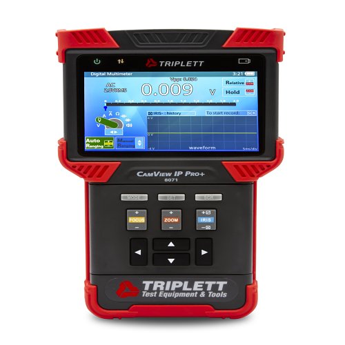 Triplett 8071 Camview IP Pro+ IP and Analog Security Camera Tester. H.265, AHD 2.0, HD-TVI 3.0, HD-CVI 3.0, and NTSC/PAL