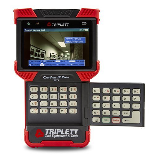 Triplett 8071 Camview IP Pro+ IP and Analog Security Camera Tester. H.265, AHD 2.0, HD-TVI 3.0, HD-CVI 3.0, and NTSC/PAL