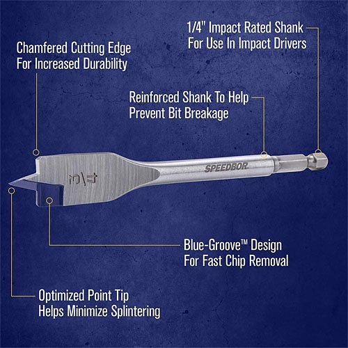 IRWIN 88706 SPEEDBOR 3/8in Spade Wood Drill Bit