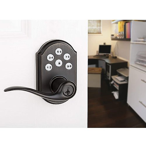 Kwikset 912TNL TRL ZW Electronic Door Lever with Z-Wave SmartCode, Venetian Bronze