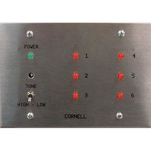 Cornell Annunciator, 6 Zone on 3 Gang Stainless Steel Plate