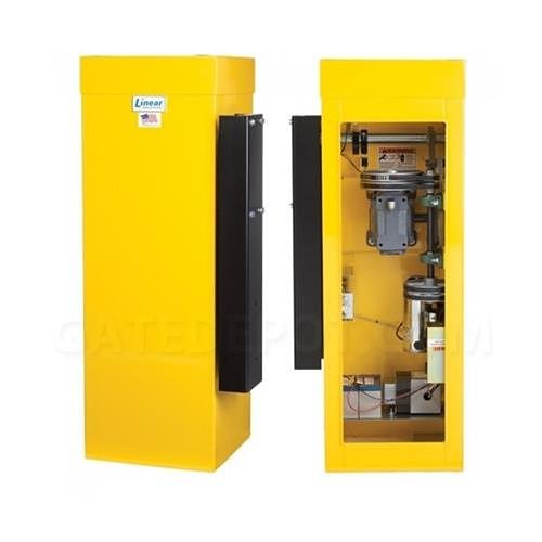 Linear BGU-D-10-211 1/2 HP Barrier Gate Operator with DC Battery Backup and 10 ft Arm - Yellow