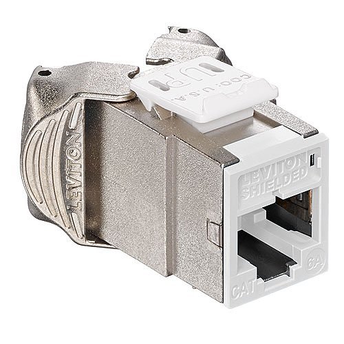 Leviton Atlas-X1 Cat 6A Shielded QuickPort Jack, Component-Rated, White