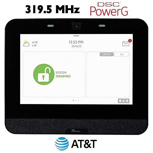 Qolsys IQP4004BLK AT&T IQ Panel 4 PowerG + 319.5MHz, 7" All-in-One Touchscreen, Black