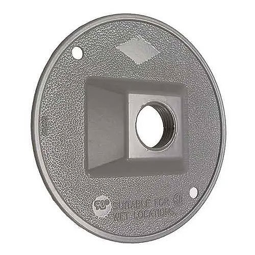 4' RND COVER, ONE 1/2' OUTLET, GRAY