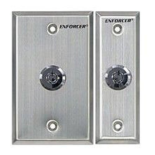 Seco-Larm Key Switch Plate, Slimline, N.C. Turn-to-Open, Momentary Key Switch