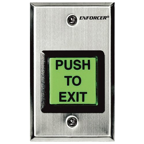 Enforcer SD-7202GC-PEQ Request-To-Exit Plate - Illuminated Square Push Button