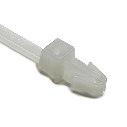 HellermannTyton T50RSF9C2 1-Pc Cable Tie/Arrowhead Mount, 8.3" Long, 50lb, 0.04"�0.14" Panel Thickness, PA66, 100 per pkg, Natural