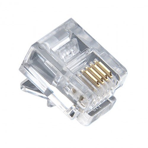 QTY OF 25 4-CONDUCTOR RJ11 MODULAR CONNECTOR PHONE PLUG TELEPHONE CABLE BN #T116 