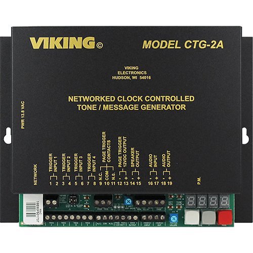 Viking Electronics Master Clock / Network Clock Controlled Tones or Messages Over a Paging System