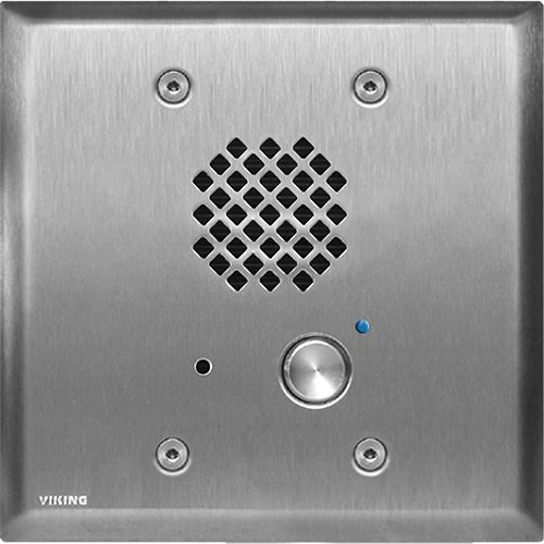 Viking Electronics Double Gang VoIP Entry Phone, Brushed Stainless Finish