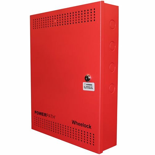 Eaton Wheelock PS-8-LP POWERPATH Power Supply, NAC Power Supply, 8A, Low Profile Cabinet, up to 7A Battery, 120V, Red