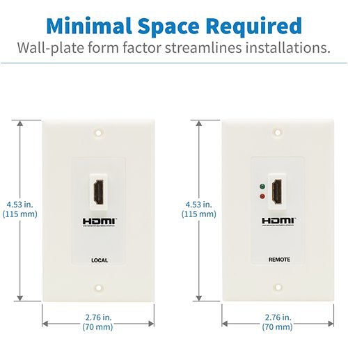 Tripp Lite P167-000 Dual HDMI over CAT5 / CAT6 Extender Wall Plate Kit with Transmitter and Receiver, TAA