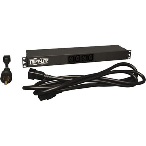 Tripp Lite PDUH20DV 100V-240V 1.6-3.8kW 1Ph Basic PDU, 14 Outlets (12 C13 & 2 C19), C20 with L6-20P Adapter, 12' Cord, 1U Rackmount