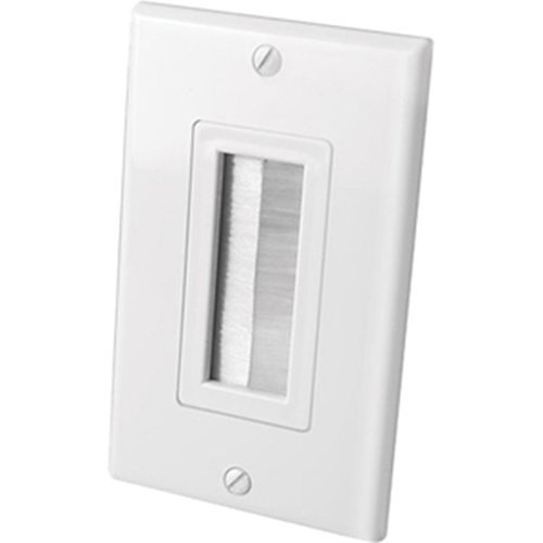 Vanco 120817X Decor Style Brush Bulk Cable Wall Plates, Single Gang, White