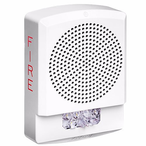 Eaton ELSPSTW Eluxa LED High Fidelity Speaker Strobe, White, Wall, 24VDC, 15/30/75/110/135/185CD, FIRE