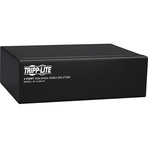 Tripp Lite B114-004-R 4-Port VGA/SVGA Video Splitter with Signal Booster, High Resolution Video, 350MHz, (HD15 M/4xF)