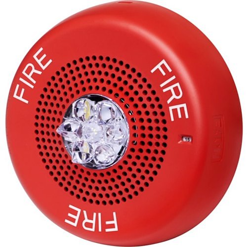 Eaton ELSPSTRC Eluxa LED High Fidelity Speaker Strobe, Red, Ceiling, 24VDC, 15/30/75/110/150/177CD, FIRE