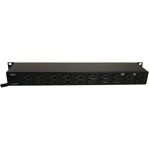 Panamax D10-PFP 10-Outlet Distribution Rack Strip (No Surge Protection), 1RU, 6' Cord