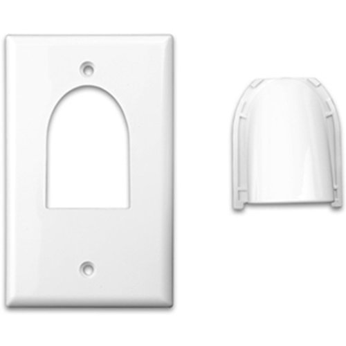 Vanco 120614X Bulk Single Gang Custom Two-Piece Bulk Cable Wall Plate, White