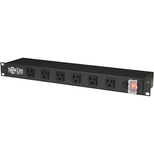 Tripp Lite RS-1215-RA 1U Rackmount Power Strip, 120V, 15A, 5-15P, 12 Widely Spaced Right Angle Outlets, 15' Cord Wire