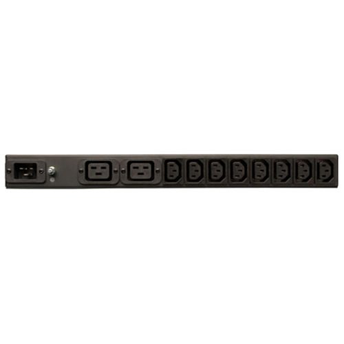 Tripp Lite PDUH20DV 100V-240V 1.6-3.8kW 1Ph Basic PDU, 14 Outlets (12 C13 & 2 C19), C20 with L6-20P Adapter, 12' Cord, 1U Rackmount