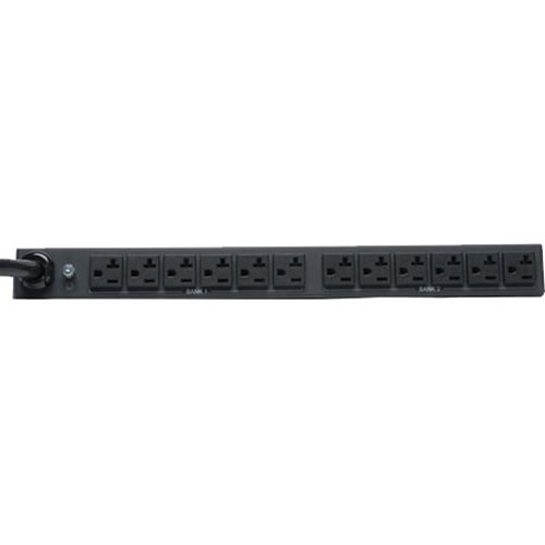 Tripp Lite PDUMH30 2.9kW Single Phase PDU with Digital Spot Meter, 120V Outlets (12 5-15/20R), L5-30P, 15' Cord, 1U Rackmount