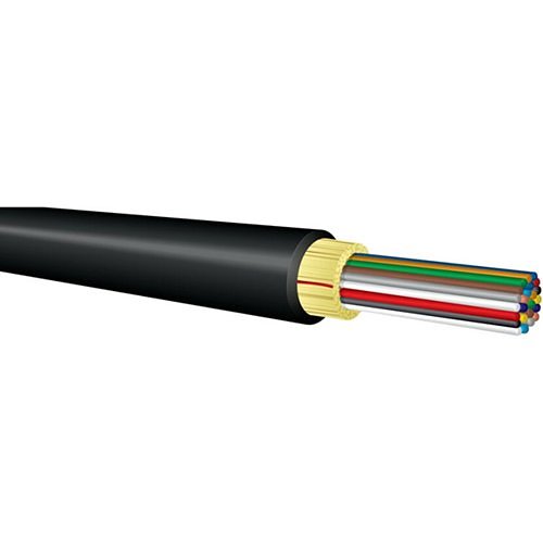 OCC DX004DWLS9KR 4-Fiber Riser Indoor/Outdoor Distribution Cable, 62.5um, Black Jacket