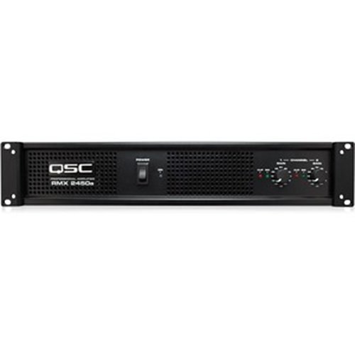 QSC RMX2450A 2-Channel Professional Power Amplifier, 500/750/1200W at 8/4/2Ohms Stereo Mode, 1300W at 8 Ohms Bridge Mono Mode, 20Hz-20kHz, 20kOhms Impedance