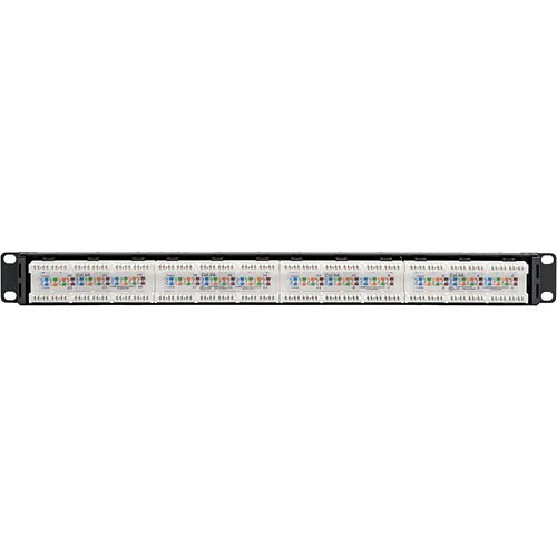 Tripp Lite N252-024-6A 24-Port 1U Rack-Mount CAT6a/CAT6/CAT5e 110 Patch Panel with Cable Management Bar, 110 Punchdown, RJ45, TAA