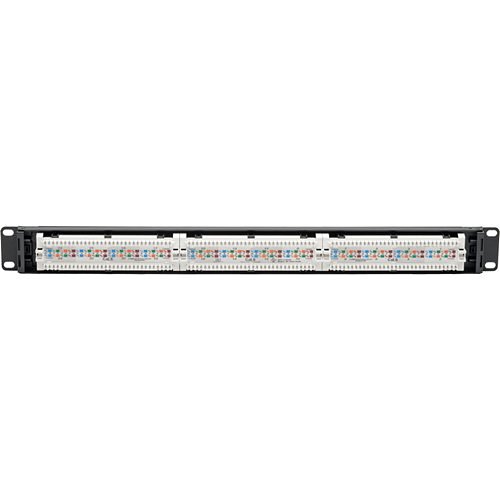 Tripp Lite N252-P24 CAT6 24-Port Patch Panel, PoE+ Compliant, 110/Krone, 568A/B, RJ45 Ethernet, 1U Rack-Mount, TAA