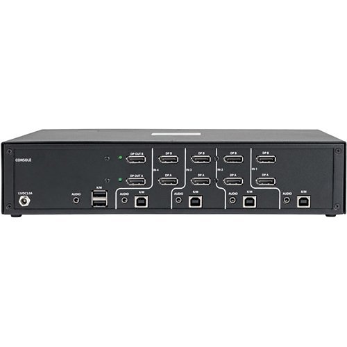 Tripp Lite B002-DP2A4 Secure KVM Switch, 4-Port, Dual Monitor, DisplayPort to DisplayPort, 4 K, NIAP PP3.0 Certified, Audio, TAA