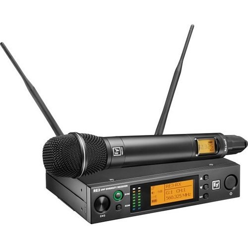 Electro-Voice RE3-ND86 UHF Wireless Set with ND86-RC3 Wireless Head with ND86 Capsule, RE3-HHT Handheld Transmitter, RE3-RX Diversity Receiver