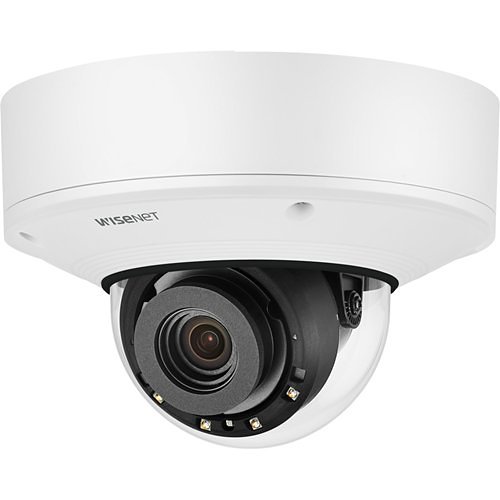 Hanwha XNV-8081RE Wisenet X-Series 5MP IR Outdoor Vandal Dome Camera with PoE Extender, 3.6-9.4mm Varifocal Lens