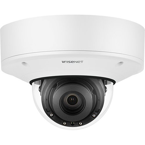 Hanwha XNV-8081RE Wisenet X-Series 5MP IR Outdoor Vandal Dome Camera with PoE Extender, 3.6-9.4mm Varifocal Lens