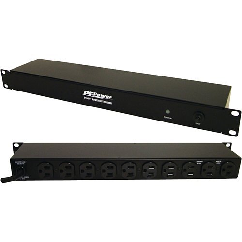 Panamax D10-PFP 10-Outlet Distribution Rack Strip (No Surge Protection), 1RU, 6' Cord