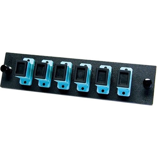 OCC 616DLC50G LC Adapter Plate, 6-Port, Dual LC, Multimode 50 micron-OM3, Composite Sleeve