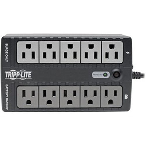 Tripp Lite INTERNET550U 550VA 300W Standby UPS, 10 NEMA 5-15R Outlets, 120V, 50/60 Hz, USB, Desktop, Wall Mount