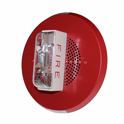 Eaton Wheelock E90-24MCC-FR E90 Speaker Strobe, Round, Ceiling, 24VDC, 15/30/75/95 cd, Red