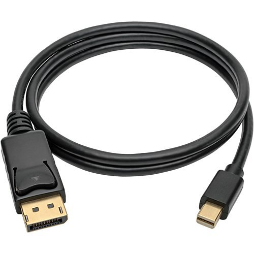 Tripp Lite P583-003-BK Mini DisplayPort to DisplayPort Adapter Cable with Latching Connectors, 3' (0.9m), 4K at 60Hz, M/M, Black