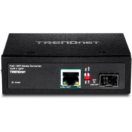 TRENDnet TI-PF11SFP Industrial SFP to Gigabit PoE+ Media Converter